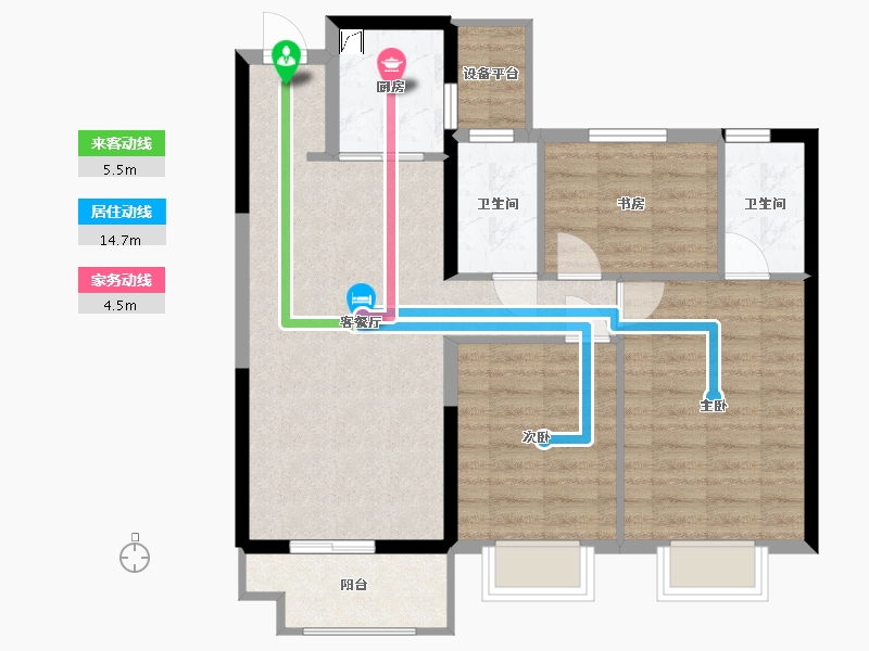 湖南省-长沙市-奥园世家-78.77-户型库-动静线