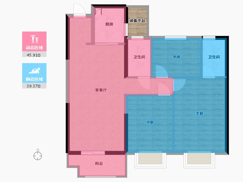 湖南省-长沙市-奥园世家-78.77-户型库-动静分区