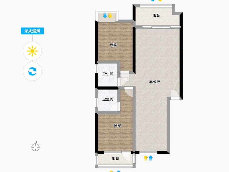 湖南省-郴州市-桂东县汇达豪庭-79.03-户型库-采光通风