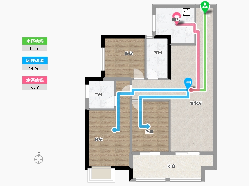 广东省-汕尾市-中骏东维亚时代名都-78.00-户型库-动静线