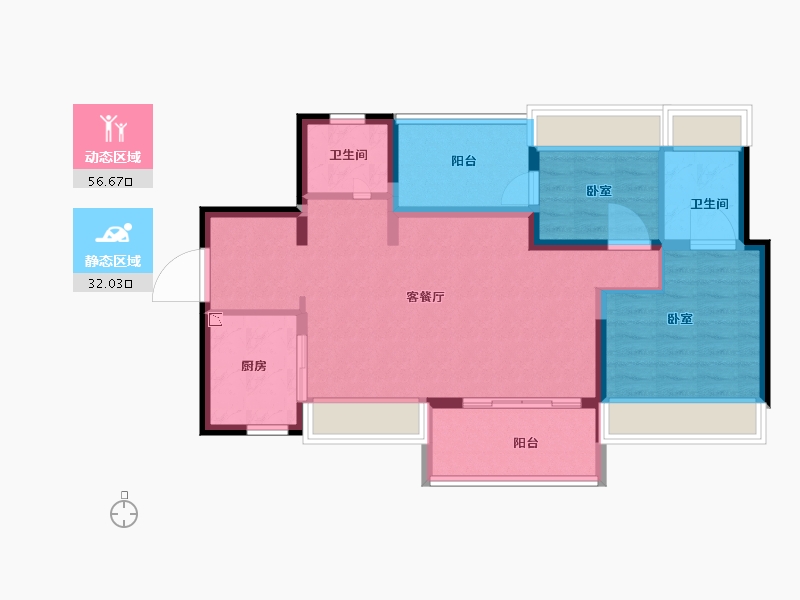 广东省-深圳市-深国际万科和雅轩-79.00-户型库-动静分区