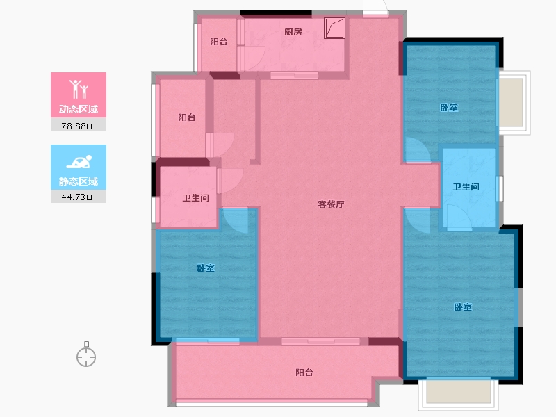 广东省-梅州市-融创奥园玖珑台-111.88-户型库-动静分区