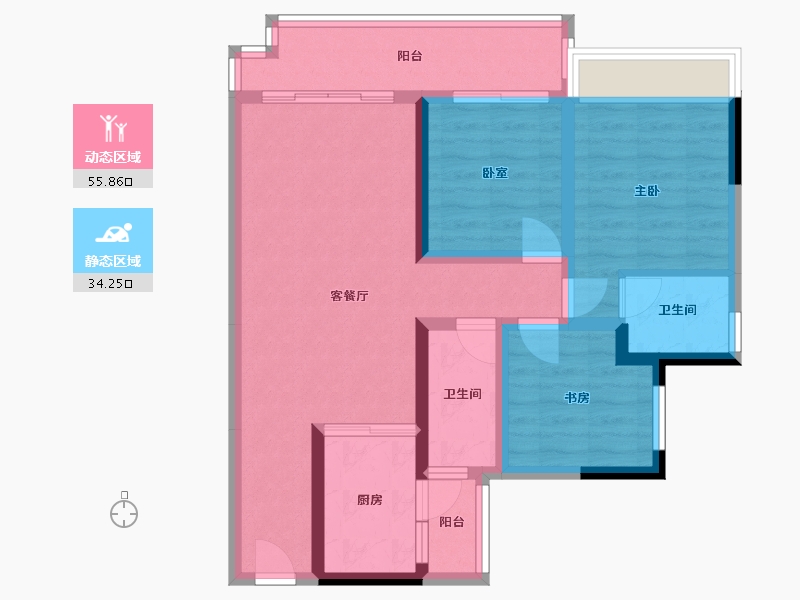 广东省-广州市-碧桂园东华首府-79.15-户型库-动静分区