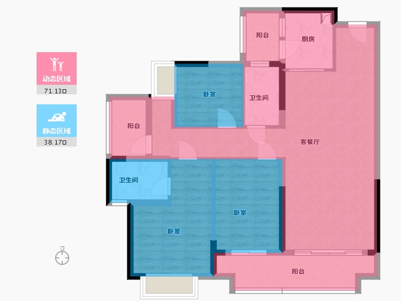 广东省-梅州市-融创奥园玖珑台-97.29-户型库-动静分区