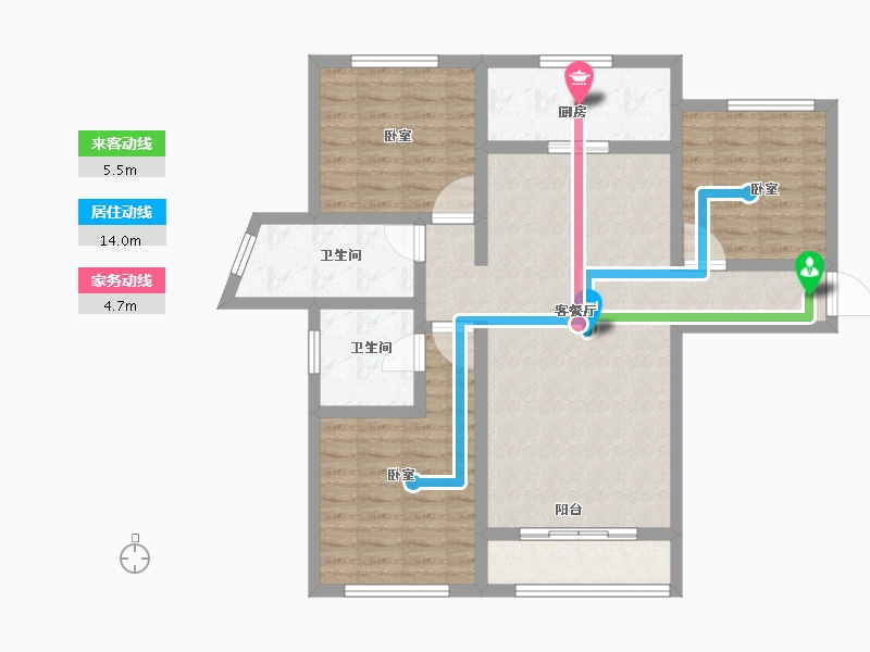 湖北省-荆州市-玫瑰湾小区-96.00-户型库-动静线