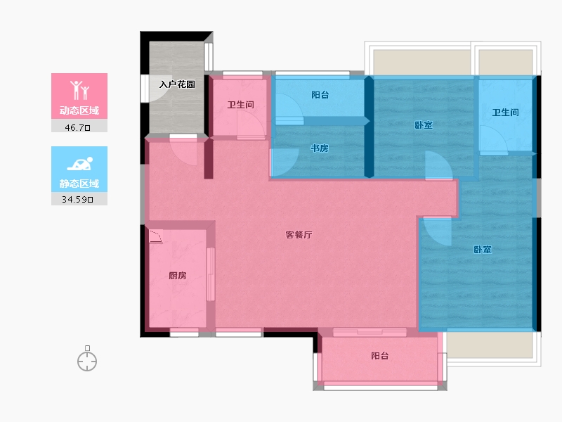 广东省-广州市-滨江首府-76.52-户型库-动静分区