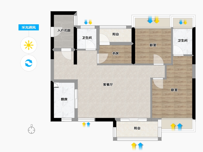 广东省-广州市-滨江首府-76.52-户型库-采光通风