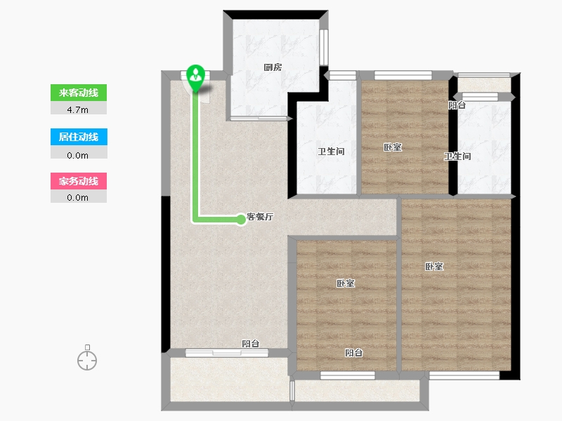 湖北省-武汉市-金茂华发武汉国际社区-79.00-户型库-动静线