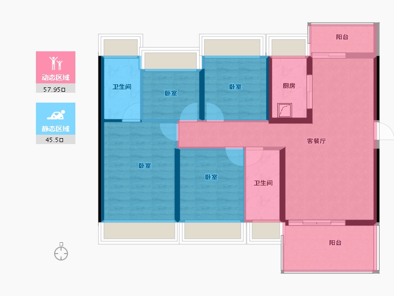 广东省-湛江市-碧桂园三期.盛世名门-92.44-户型库-动静分区