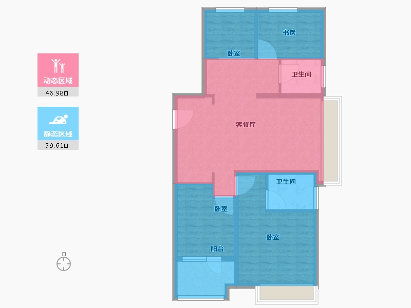 山东省-青岛市-金地锦宸-96.11-户型库-动静分区