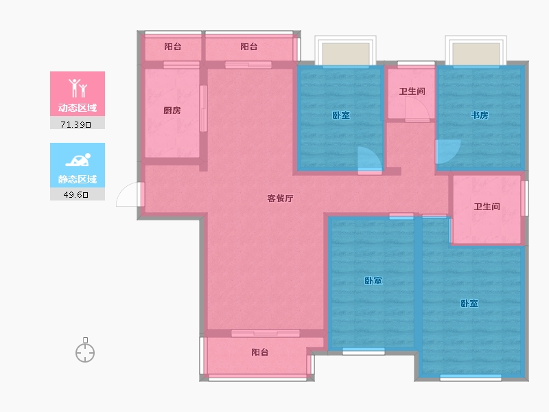 江苏省-镇江市-大亚第一城·玺园-107.00-户型库-动静分区