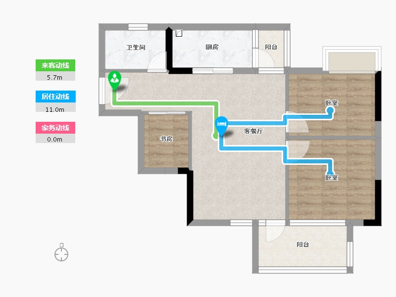 广东省-江门市-世茂•御泉十里-65.00-户型库-动静线