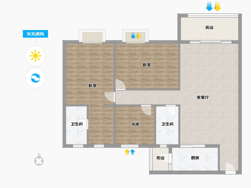 广东省-江门市-新会玉圭园-117.13-户型库-采光通风