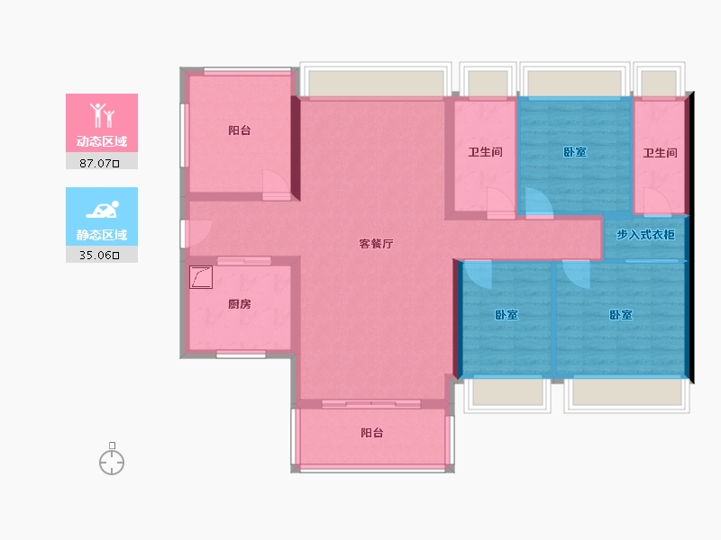 广东省-汕尾市-龙光玖龙府-109.40-户型库-动静分区