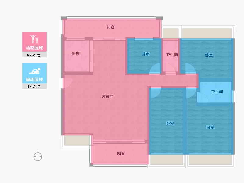 广东省-江门市-新会玉圭园-99.00-户型库-动静分区