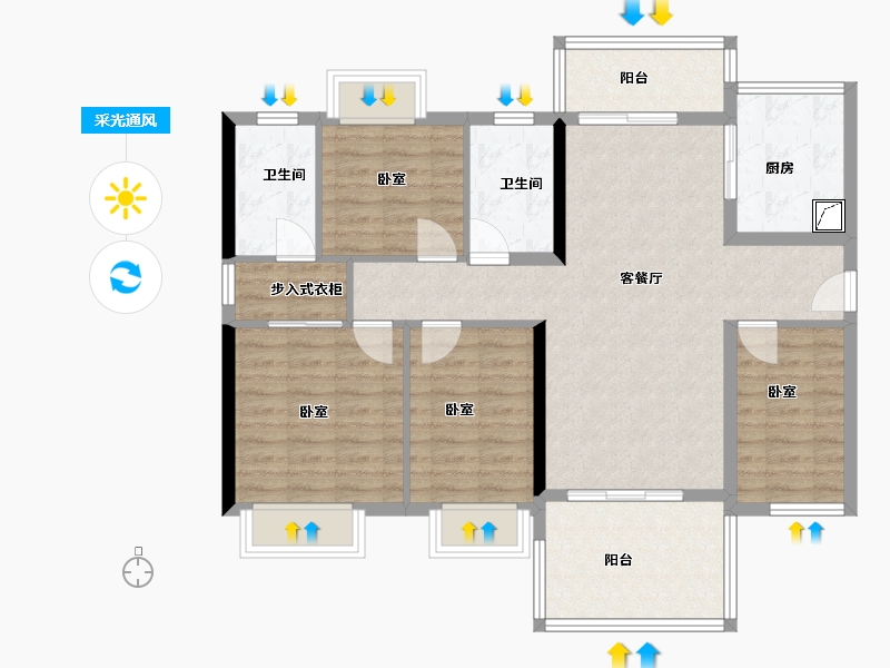 广东省-汕尾市-保利海德公馆-99.91-户型库-采光通风