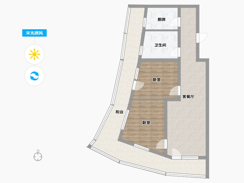 辽宁省-葫芦岛市-海天印象-90.46-户型库-采光通风