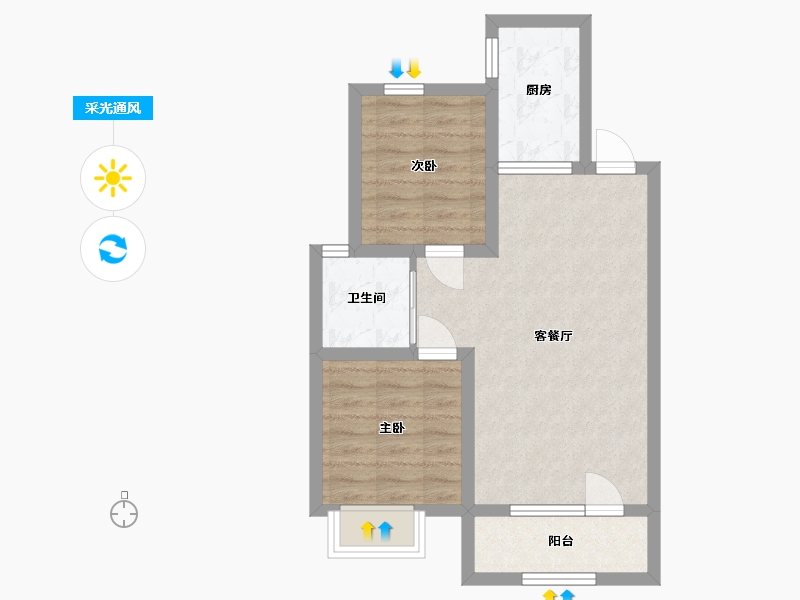 吉林省-长春市-大众置业理想城市-55.08-户型库-采光通风