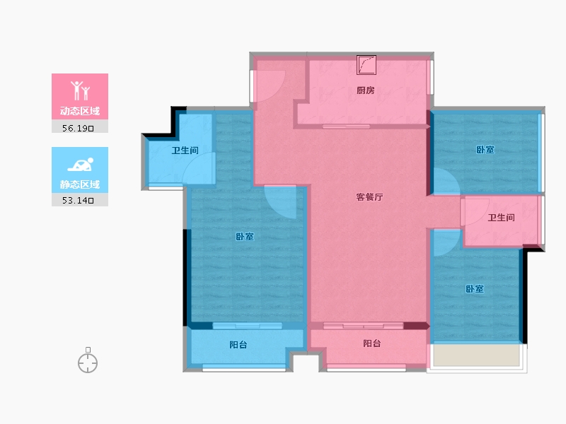 广东省-江门市-奥园外滩-97.60-户型库-动静分区