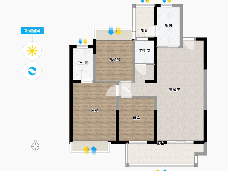 江苏省-镇江市-中企·檀悦名居-100.01-户型库-采光通风