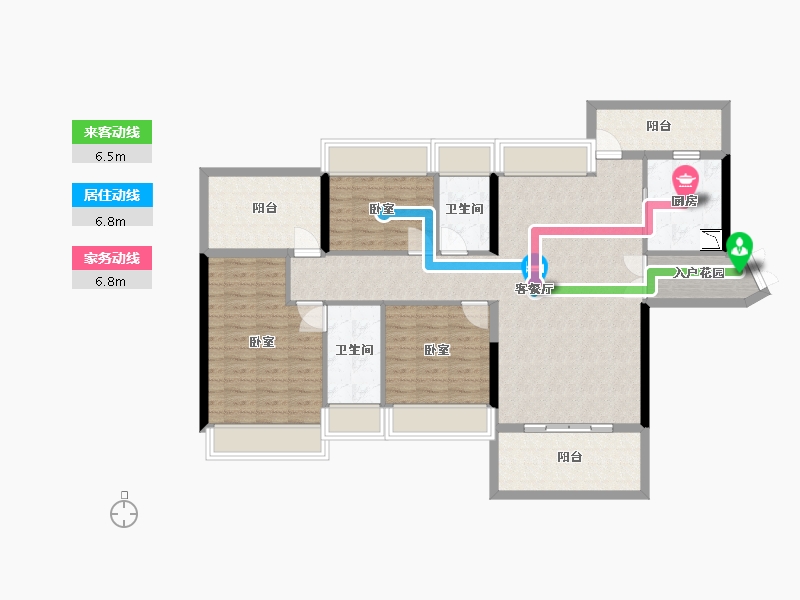 广东省-深圳市-深圳东星河丹堤-111.31-户型库-动静线