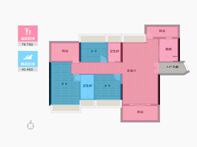 广东省-深圳市-深圳东星河丹堤-111.31-户型库-动静分区