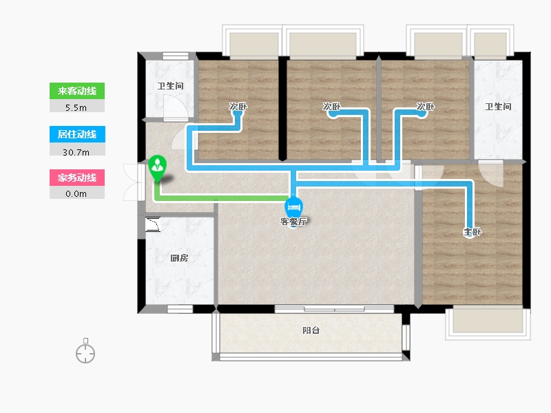 广东省-广州市-清远时代香海彼岸-93.81-户型库-动静线