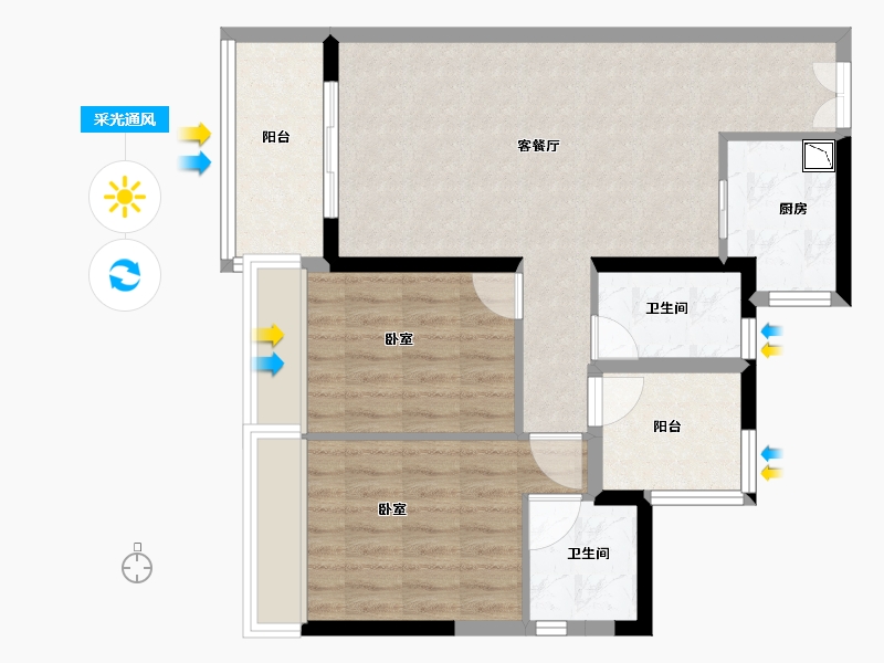 广东省-广州市-丰盛101-73.00-户型库-采光通风