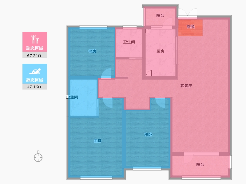 山东省-泰安市-中南樾府-101.99-户型库-动静分区