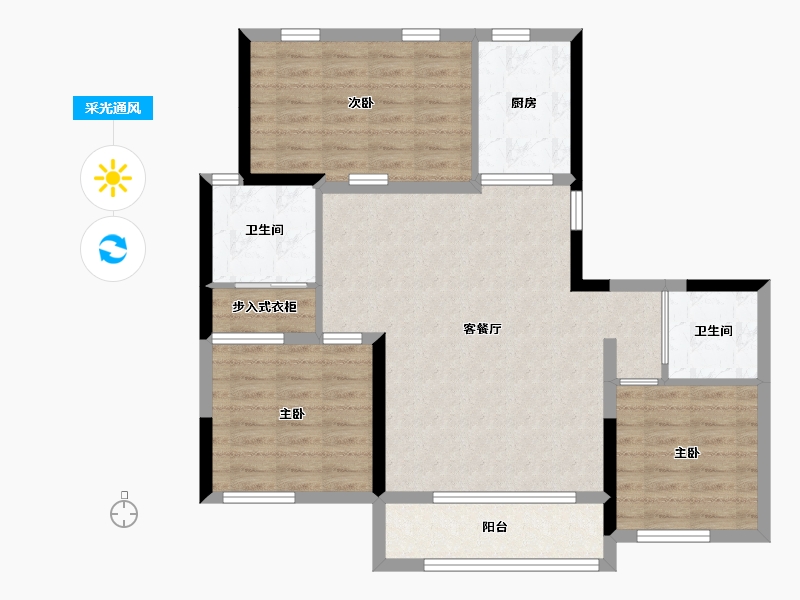 吉林省-长春市-大众置业理想城市-88.28-户型库-采光通风