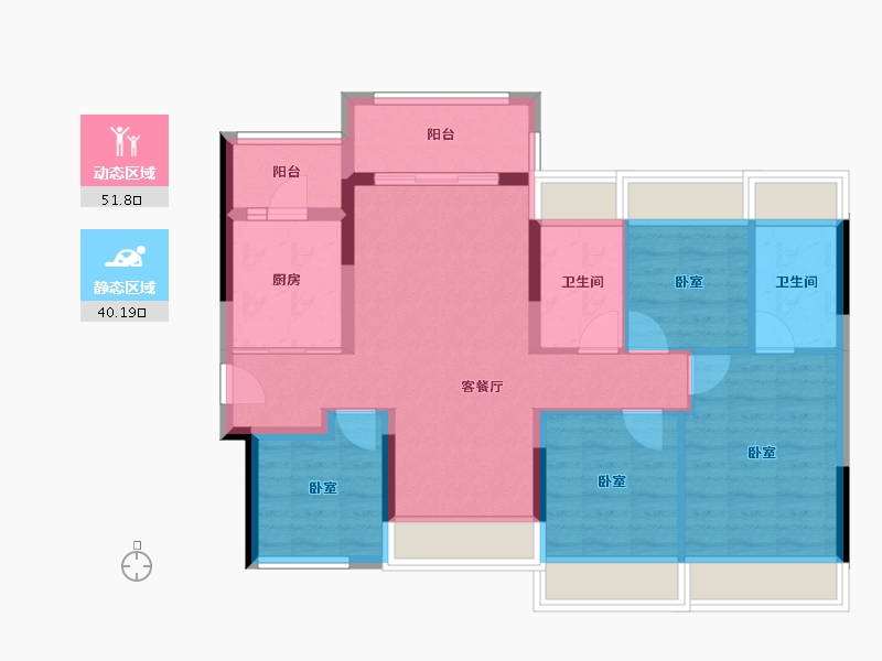 广东省-佛山市-东建世纪锦园-81.63-户型库-动静分区