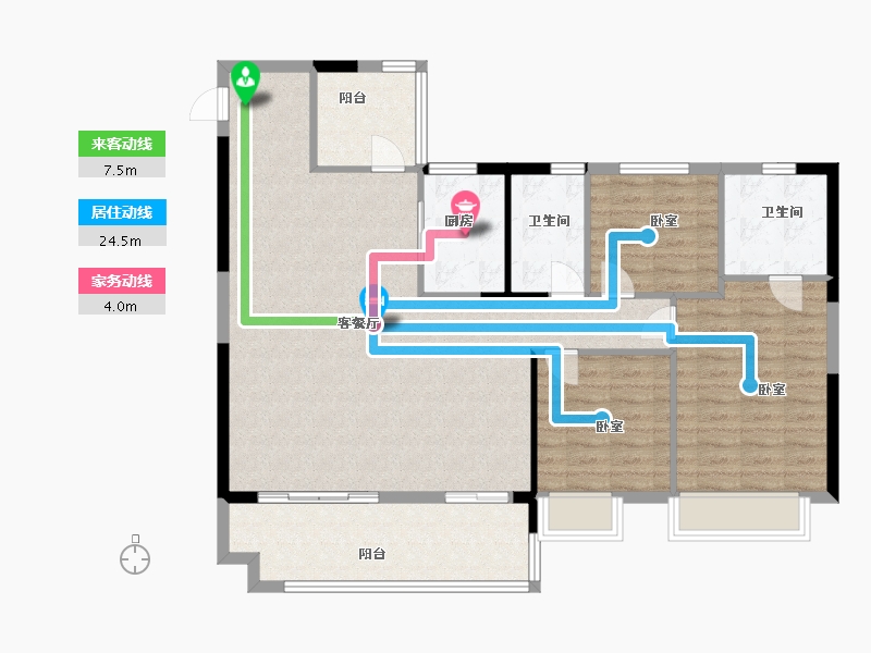 湖南省-衡阳市-奥园·铂誉府-108.70-户型库-动静线