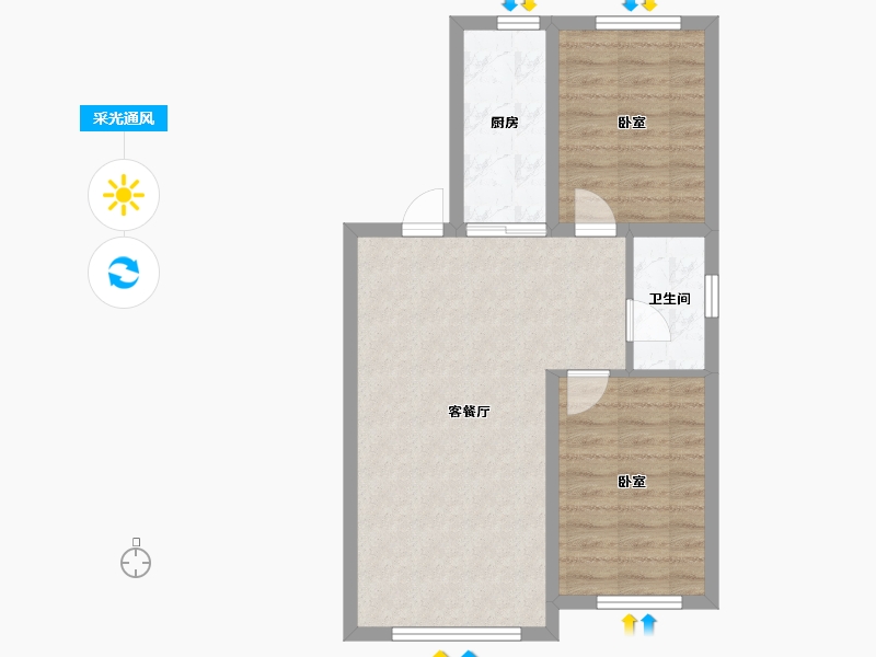 吉林省-长春市-万龙建阳府-61.58-户型库-采光通风