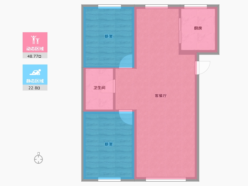 吉林省-长春市-万龙建阳府-64.44-户型库-动静分区