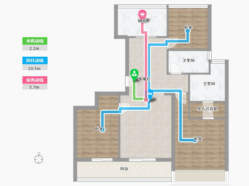 浙江省-舟山市-绿城沁润公寓-91.16-户型库-动静线