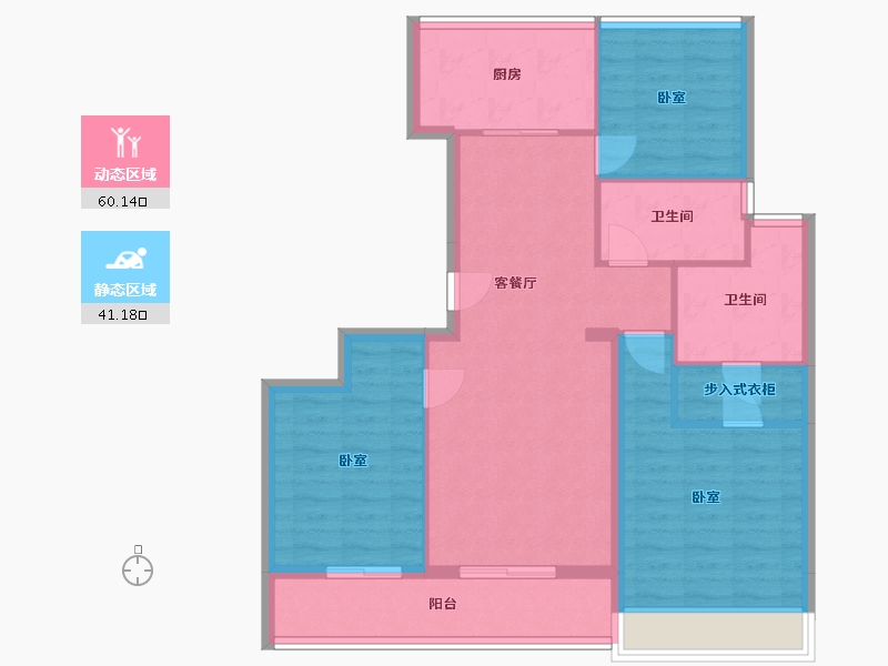 浙江省-舟山市-绿城沁润公寓-91.16-户型库-动静分区