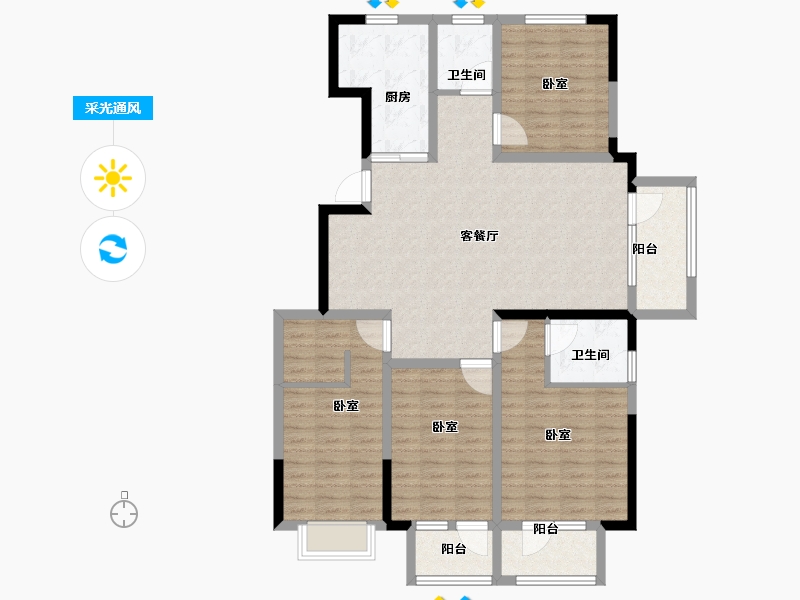 山东省-青岛市-广润熙悦-118.01-户型库-采光通风