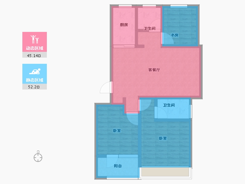 山东省-青岛市-金地锦宸-86.01-户型库-动静分区