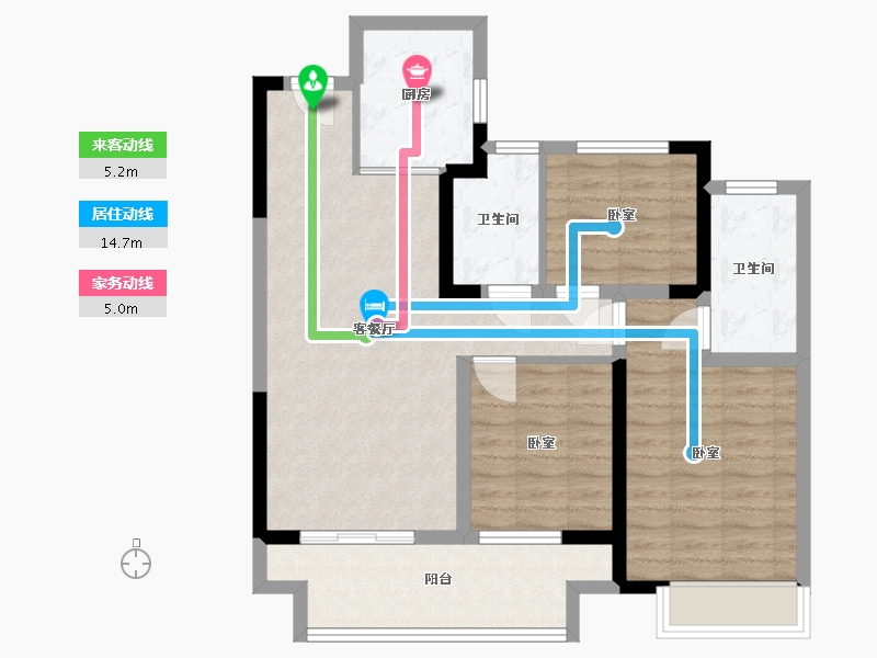 江苏省-镇江市-中企·檀悦名居-84.00-户型库-动静线