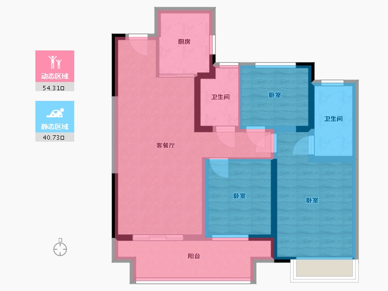 江苏省-镇江市-中企·檀悦名居-84.00-户型库-动静分区