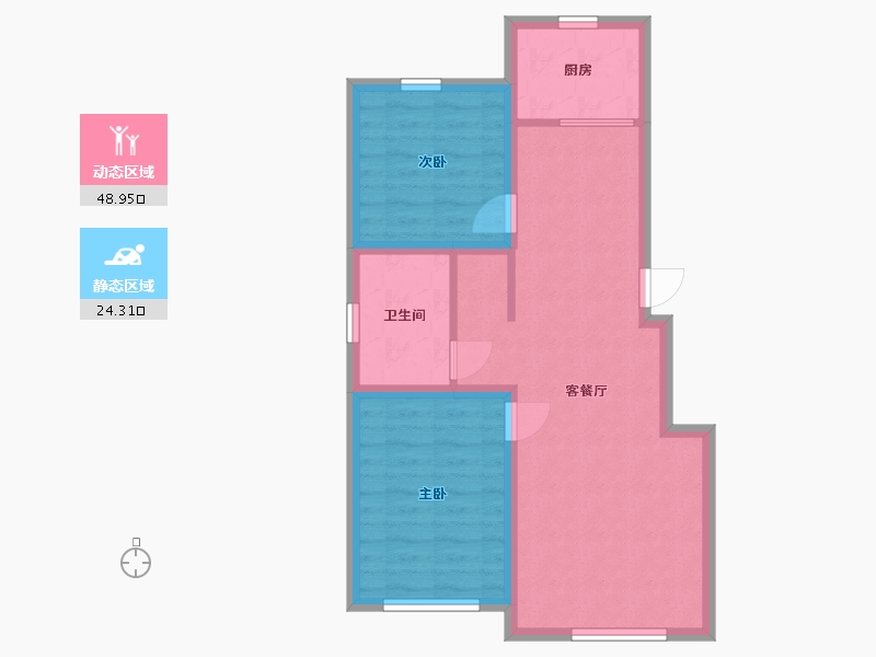 吉林省-长春市-嘉旺金碧园-65.48-户型库-动静分区