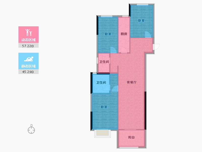 河南省-郑州市-西城雅苑-93.00-户型库-动静分区