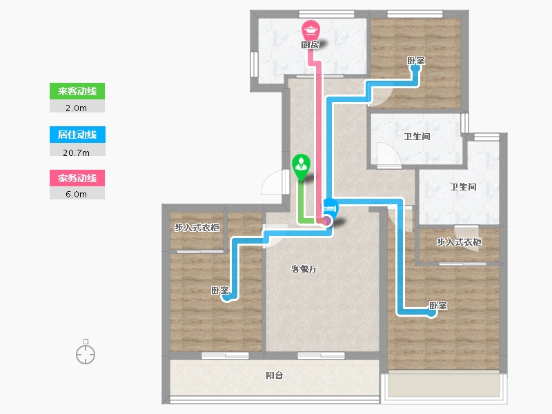 浙江省-舟山市-绿城沁润公寓-91.82-户型库-动静线