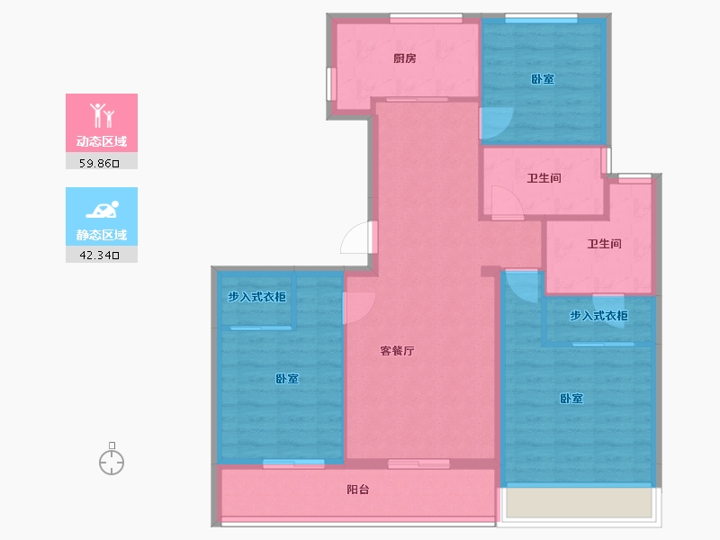 浙江省-舟山市-绿城沁润公寓-91.82-户型库-动静分区