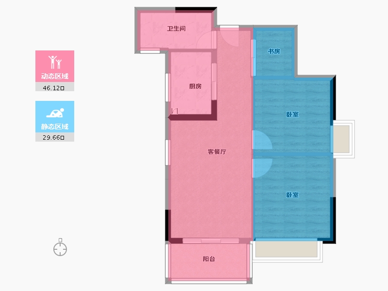 广东省-江门市-世茂•御泉十里-68.00-户型库-动静分区