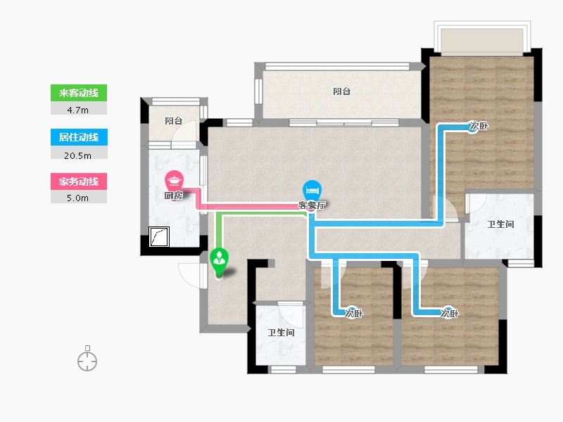 四川省-绵阳市-东原华宇朗阅-88.03-户型库-动静线