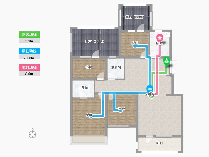 吉林省-长春市-高新君園-141.39-户型库-动静线