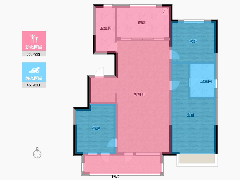 吉林省-长春市-万科向日葵小镇-100.00-户型库-动静分区