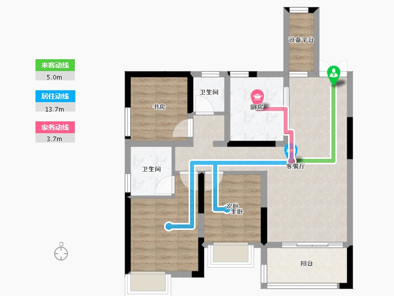 湖南省-长沙市-润和滨江广场-74.16-户型库-动静线