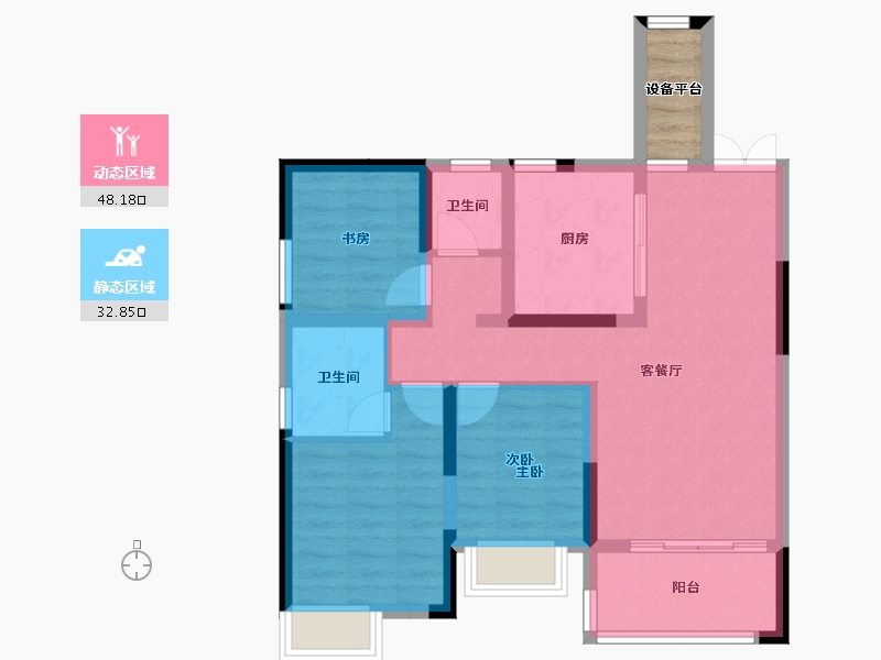 湖南省-长沙市-润和滨江广场-74.16-户型库-动静分区